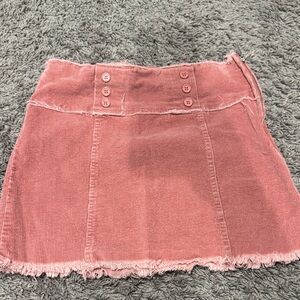 Sugar Thrillz Dusty Pink Corduroy Mini Skirt